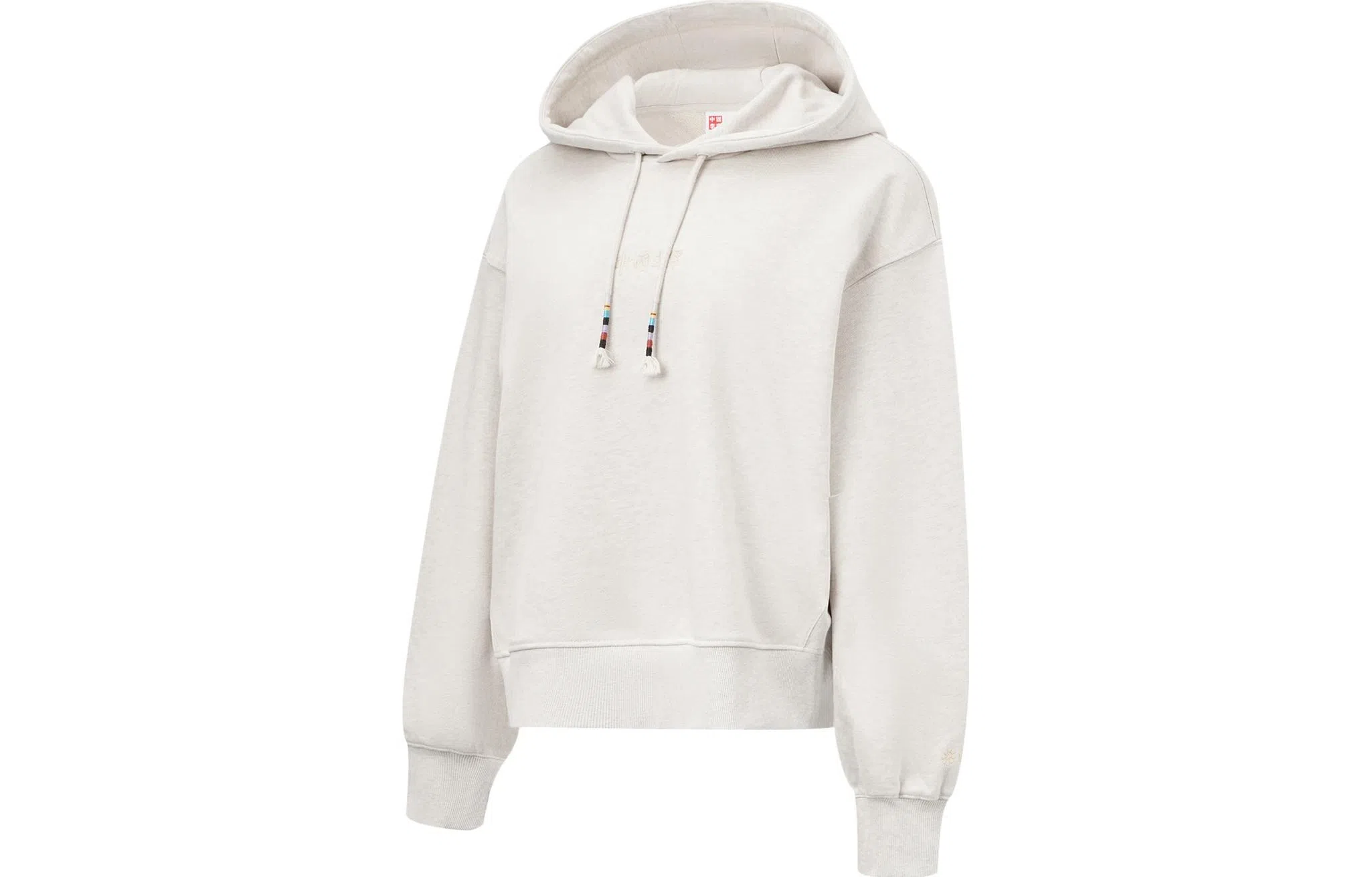 中国李宁 纯色连帽套头宽松卫衣 女款 花灰