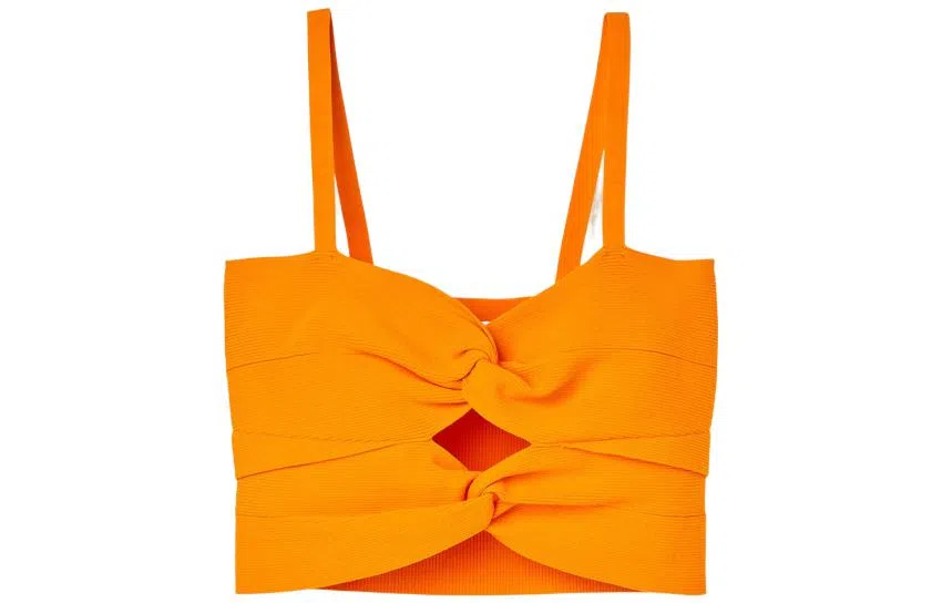 Sandro Dopamine Bow Knit Tank Orange