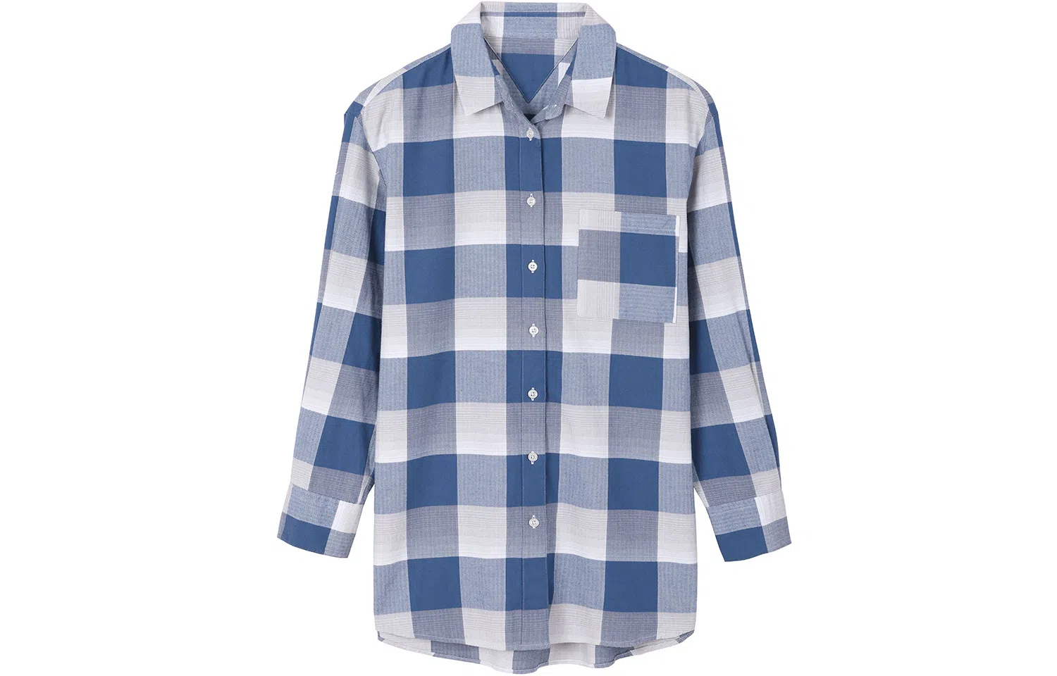 恒源祥 格子单排扣长袖衬衫 女款 天蓝色