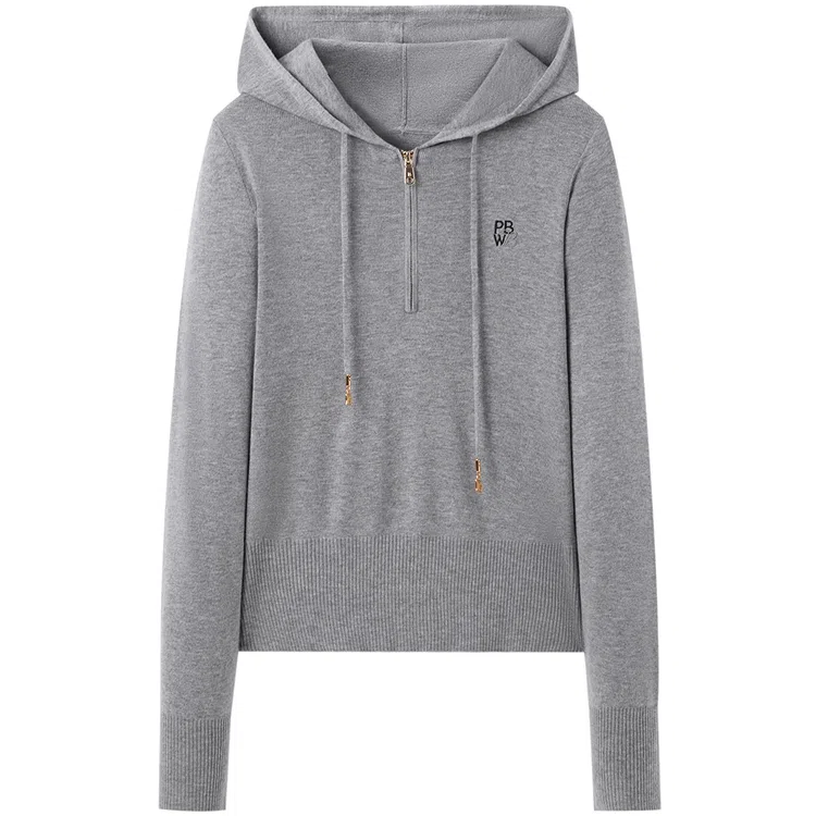 太平鸟 短款连帽线套衫针织衫 女款