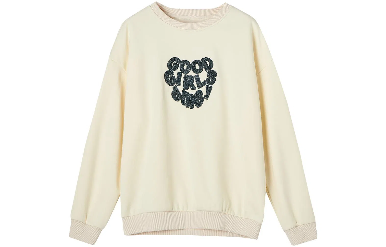 【dme】 休闲爱心印花圆领宽松卫衣 女款