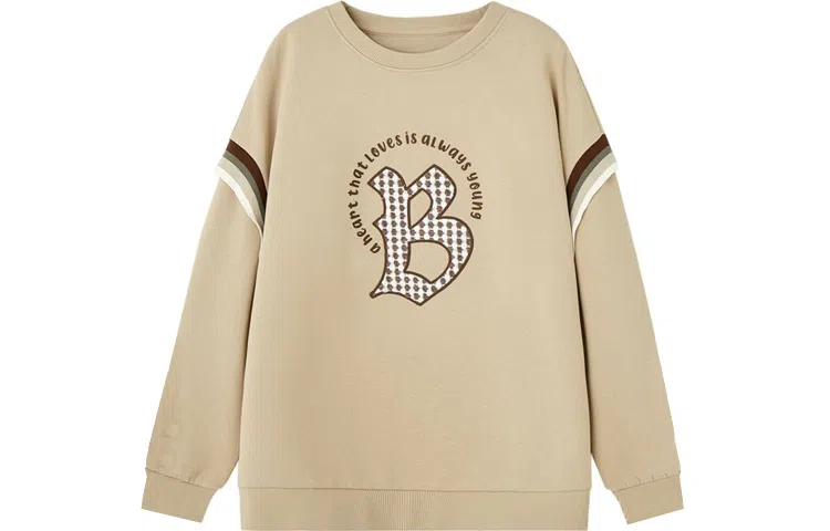 【dme】 休闲字母印花圆领卫衣 女款 奶咖色