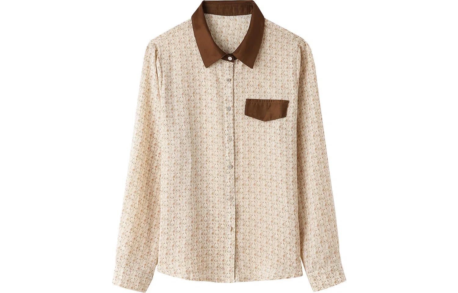 恒源祥 高级感印花雪纺上衣长袖衬衫 女款