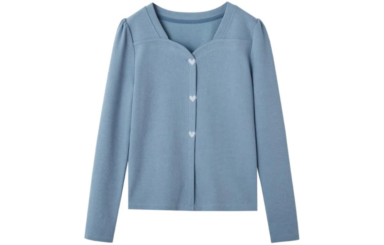 【dme】 纯色方领长袖针织衫 女款