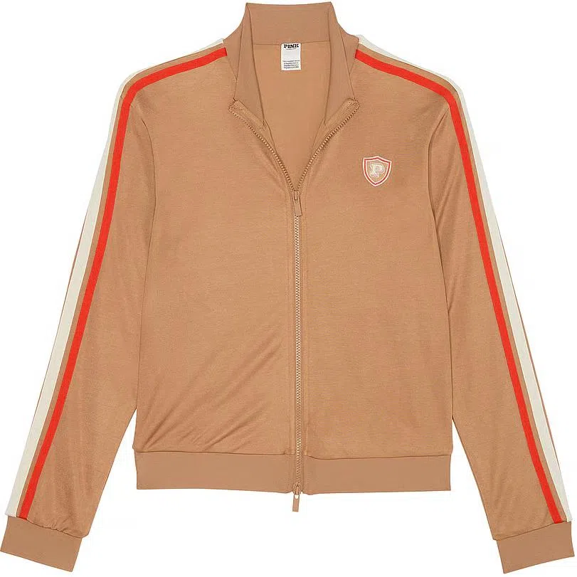 Victoria's Secret PINK Track Star Full-Zip Jacket Toffee