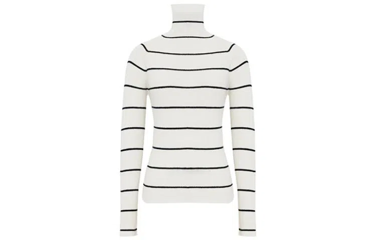 美洋 纯色条纹高领针织衫 女款