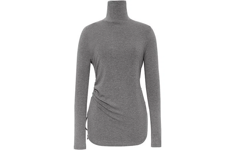 美洋 纯色高领打底休闲长袖衬衫 女款