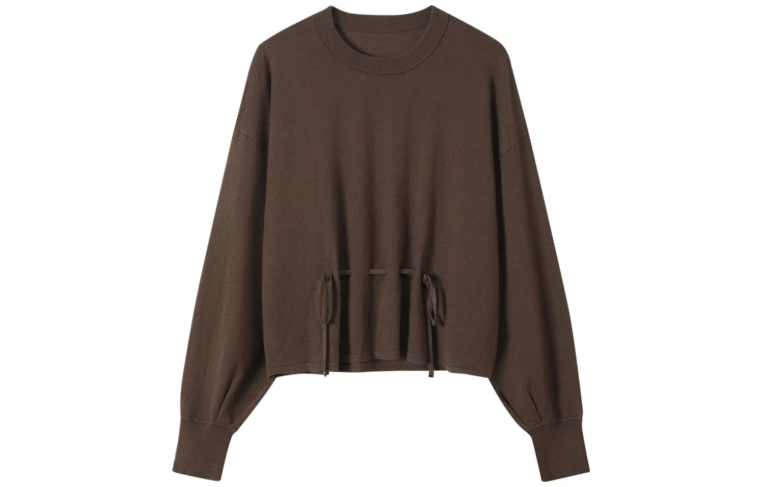 恒源祥 纯色圆领宽松落肩简约休闲长袖针织衫 女款