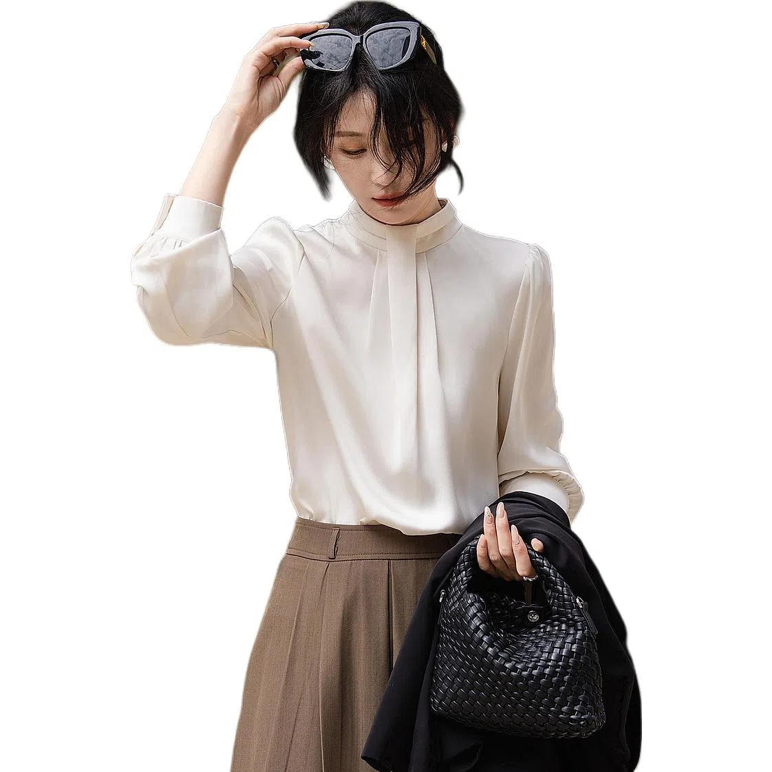 【dme】 舒适纯色休闲长袖衬衫 女款