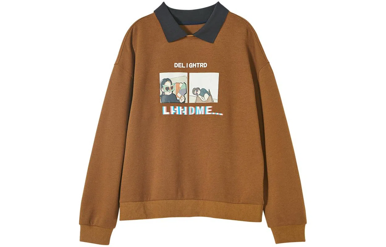 【dme】休闲字母印花宽松卫衣 女款 咖啡色