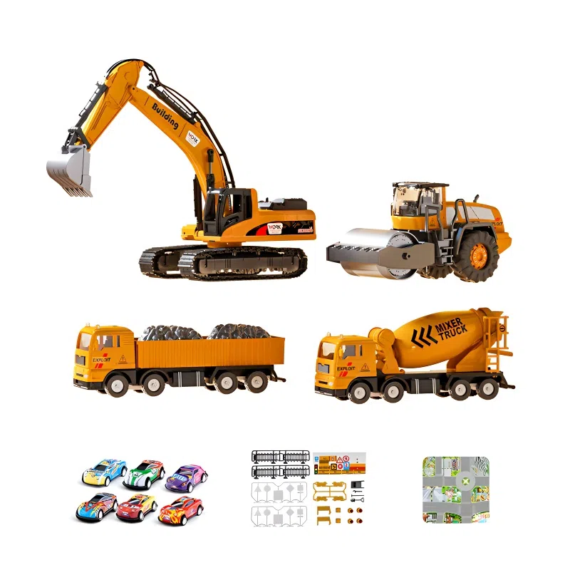 益米 超大合金工程车 挖掘机 大吊机小车 玩具