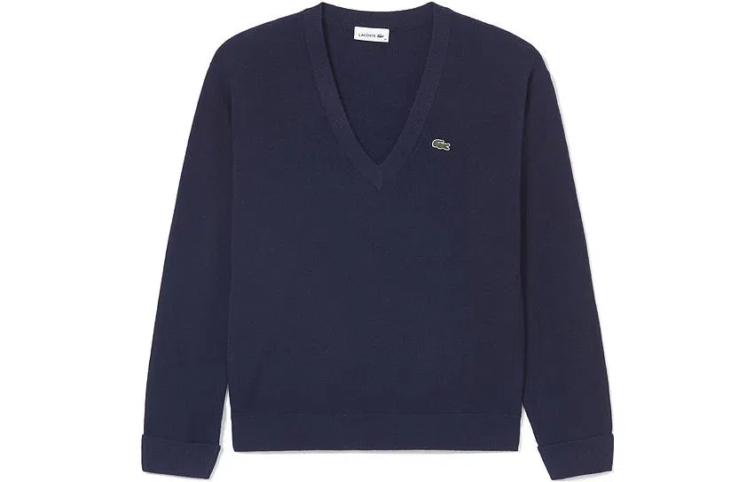 Lacoste V-Neck Knit Sweater Navy
