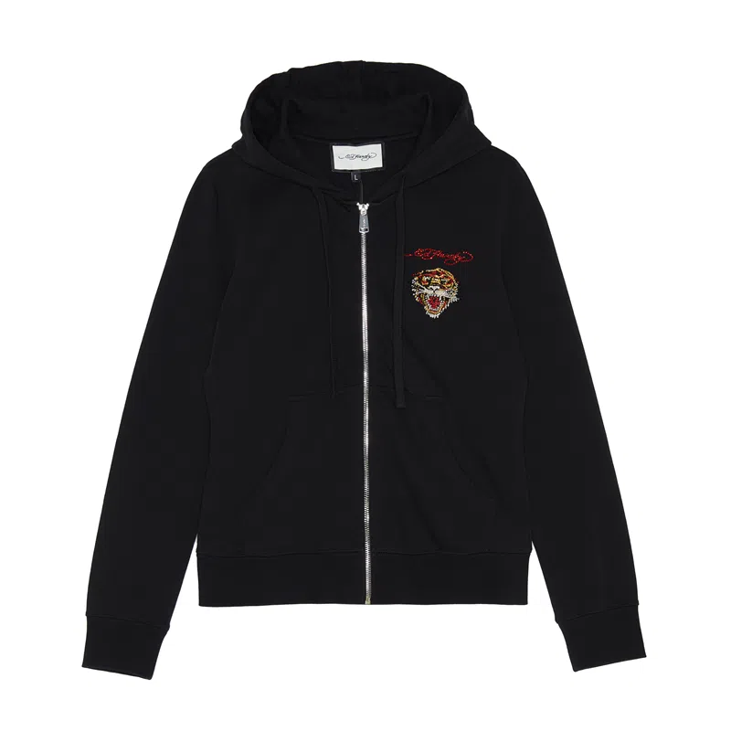 Ed Hardy Classic Tiger Hoodie Black