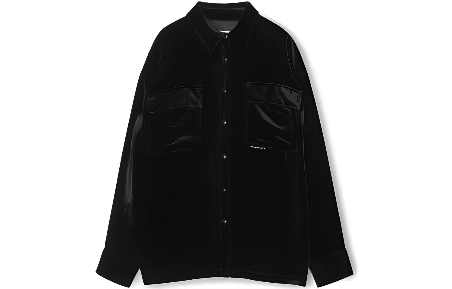 Alexander Wang FW23 Black Oversized Suede Button Shirt Jacket