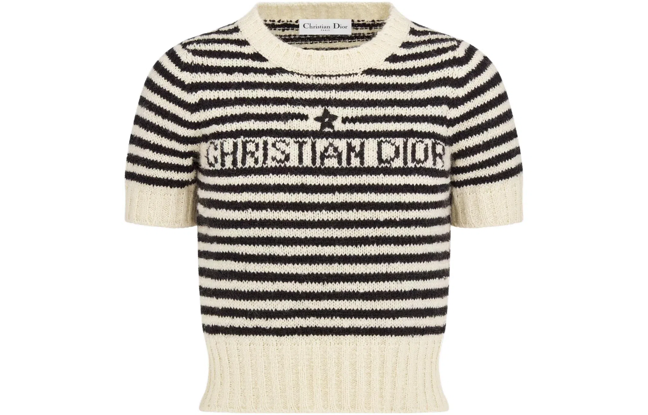 Dior Logo Stripe Knit Tee Black