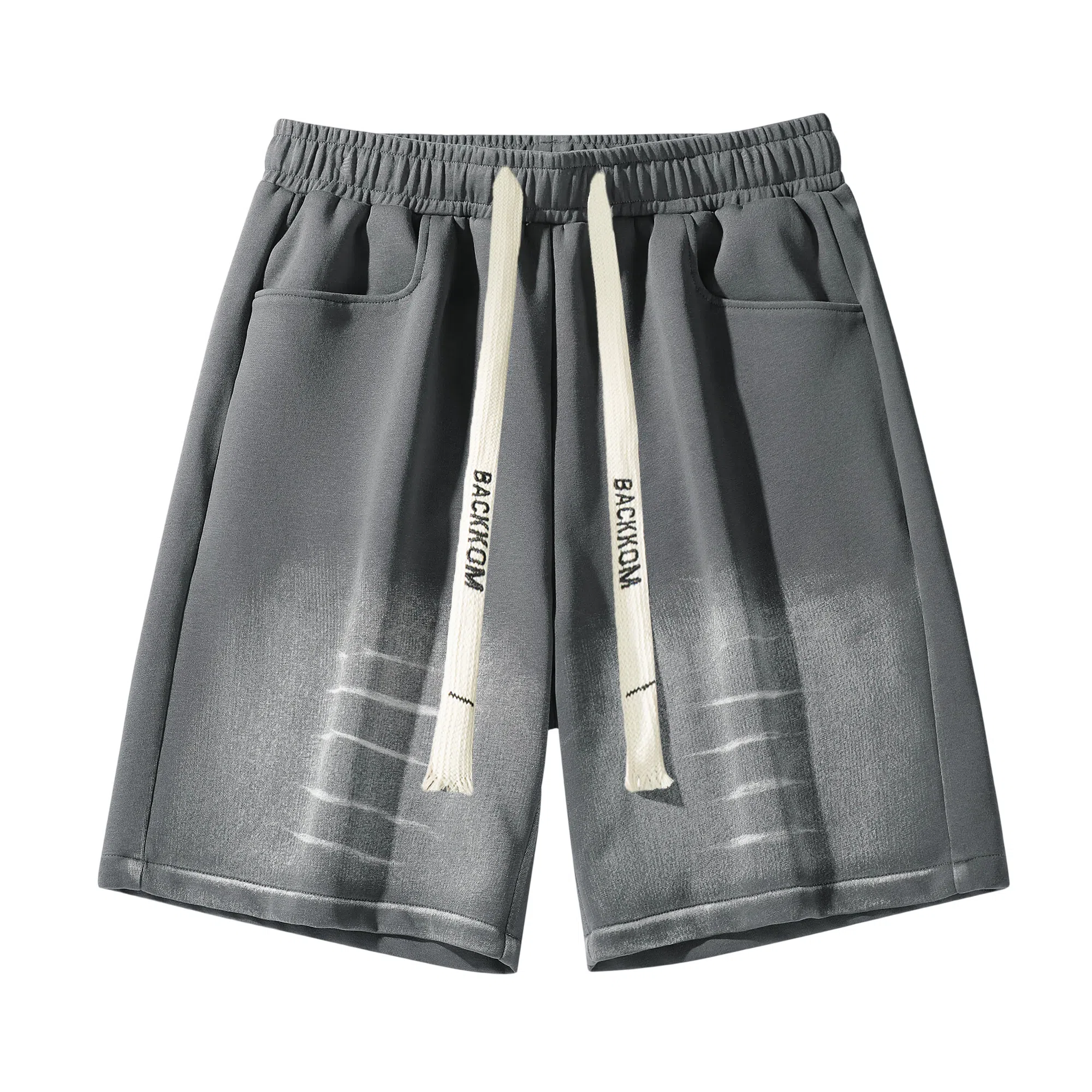 大卫贝肯 美式复古简约直筒休闲短裤 男女同款