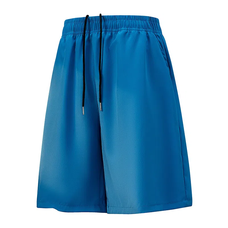 兰缪 美式复古纯色高街风基础款山系户外跑步骑行健身日常柔软通勤亲肤舒适透气运动裤系带宽松冰丝凉感速干五分裤休闲短裤 男女同款