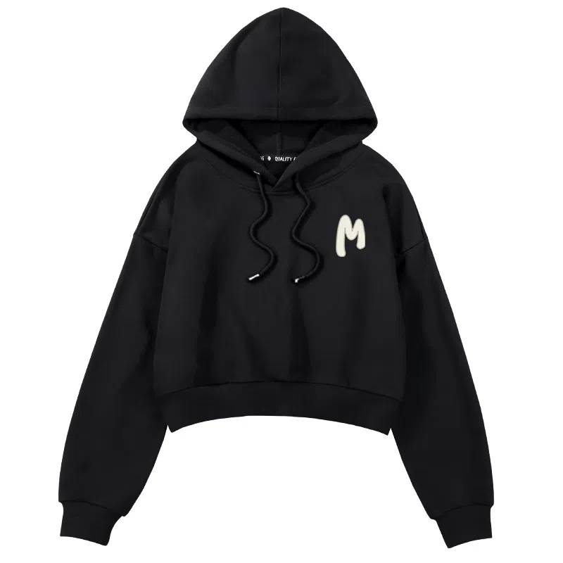 棉致 连帽短款宽松简约舒适通勤卫衣 女款