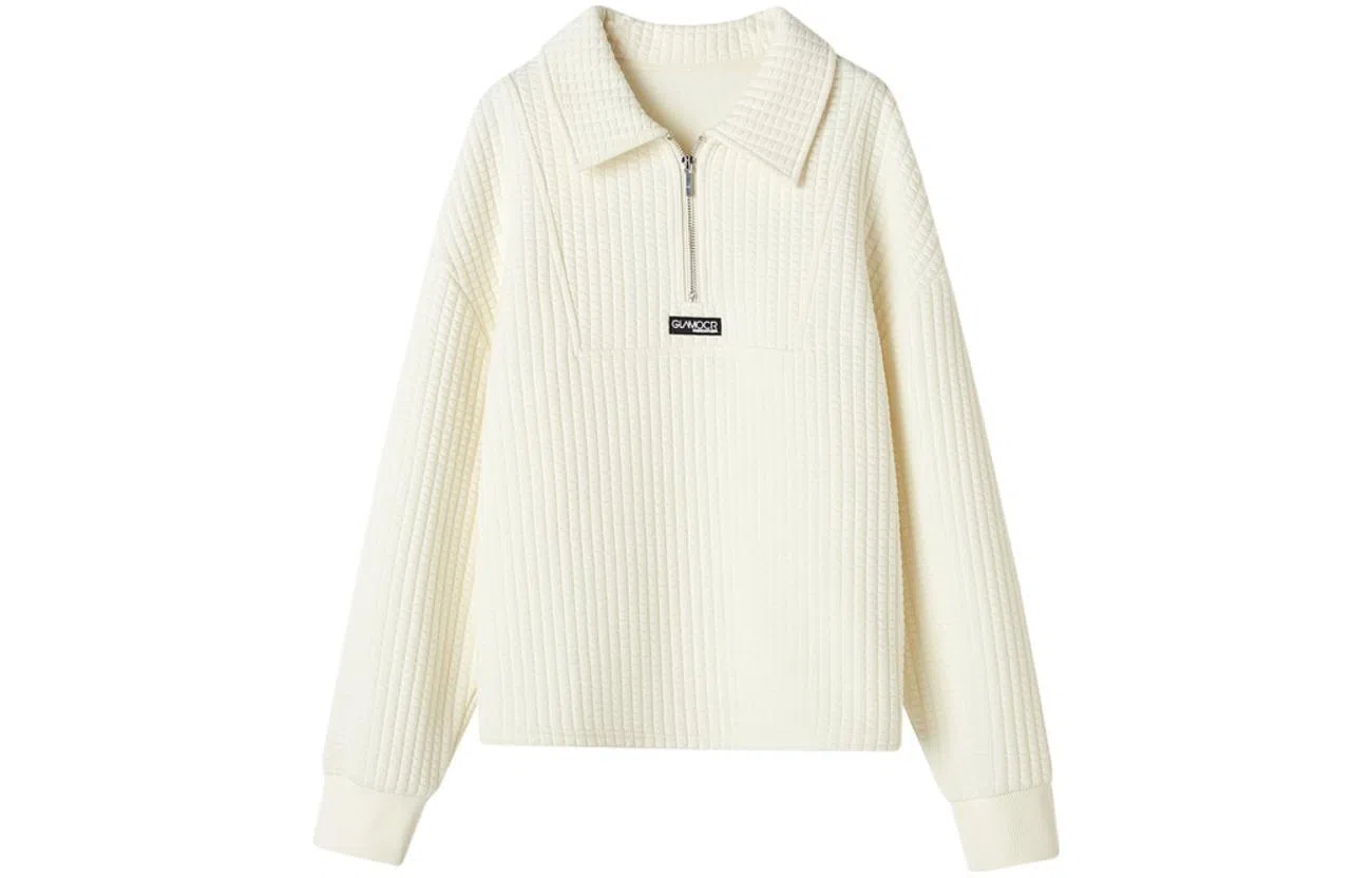 【dme】 翻领套头宽松无帽卫衣 女款 米白