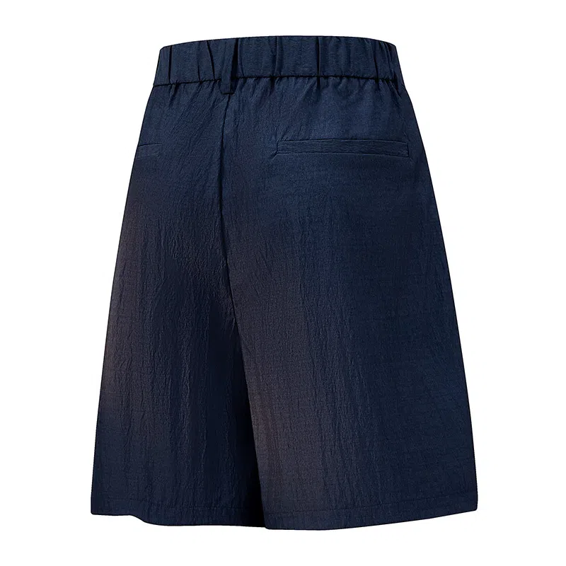 兰缪 美式复古纯色高街风基础款户外日常柔软通勤亲肤舒适透气运动直筒宽松五分裤休闲短裤 男女同款