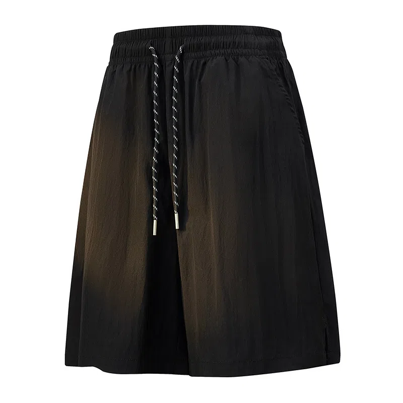 兰缪 美式复古高街风纯色基础款山系户外跑步骑行健身日常柔软通勤亲肤舒适透气运动直筒宽松冰丝凉感速干五分裤休闲短裤 男女同款