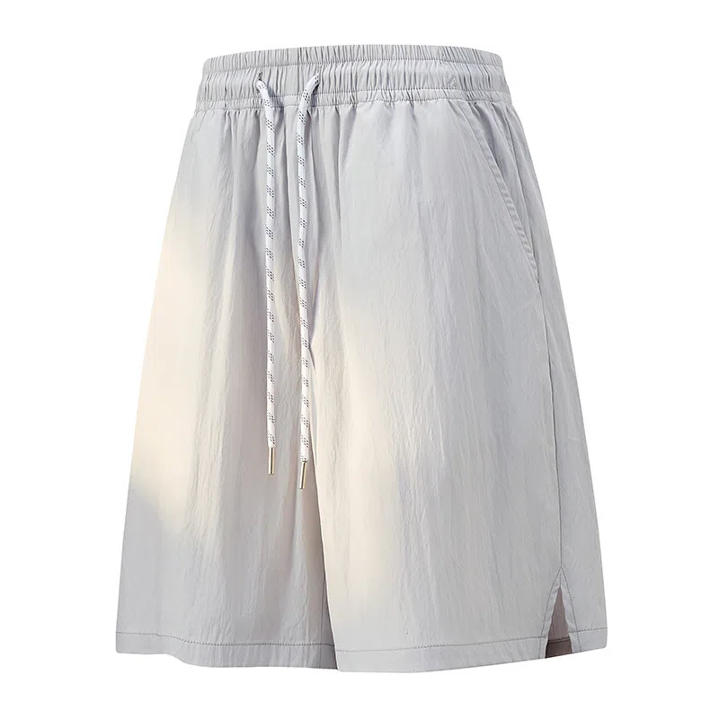 兰缪 美式复古高街风纯色基础款山系户外跑步骑行健身日常柔软通勤亲肤舒适透气运动直筒宽松冰丝凉感速干五分裤休闲短裤 男女同款