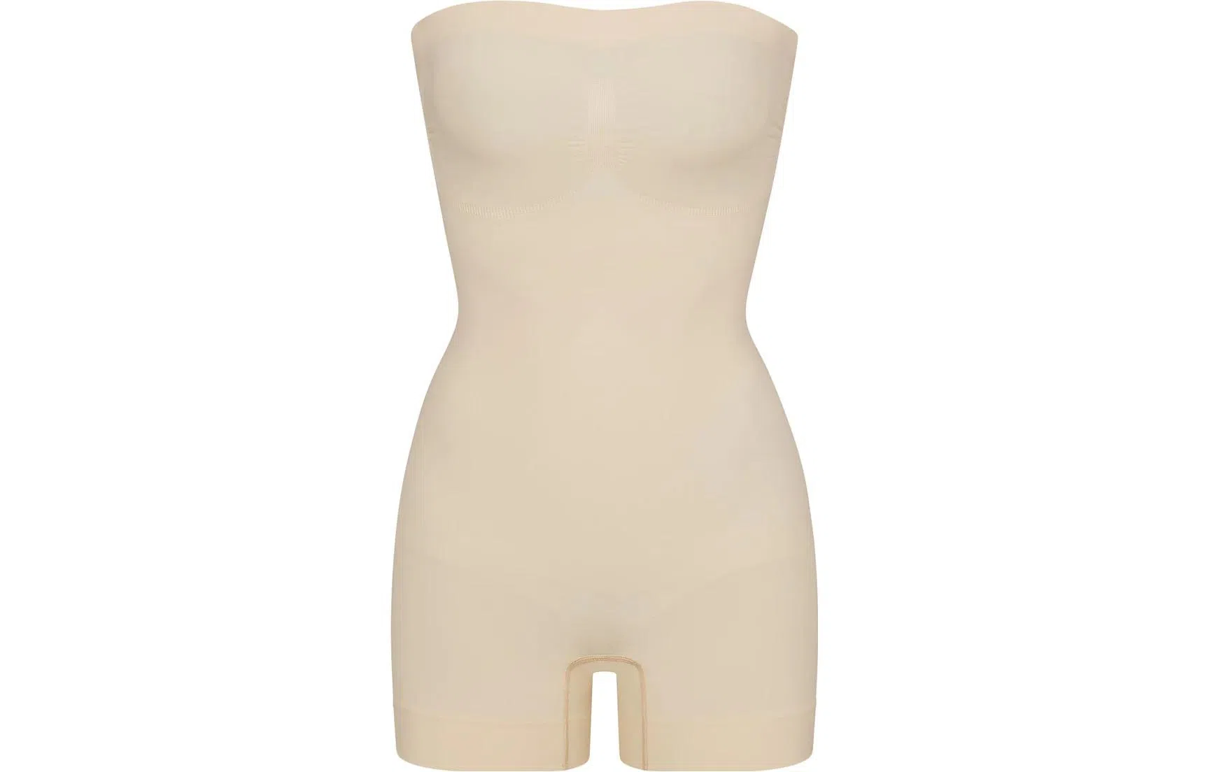 SKIMS Seamless Sculpt Strapless Shortie Bodysuit Sand