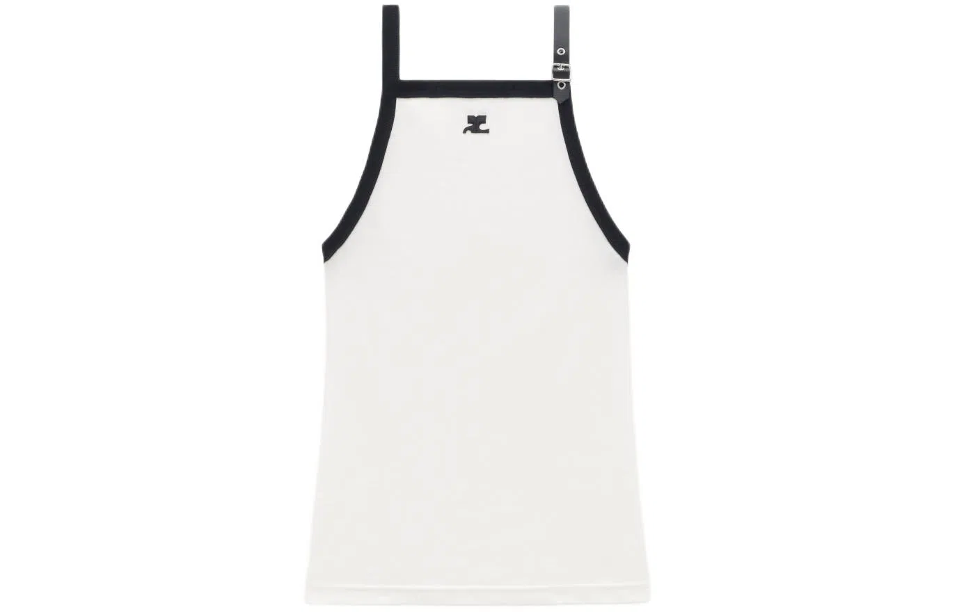 COURREGES SS24 BUCKLE CONTRAST TANK TOP Heritage White