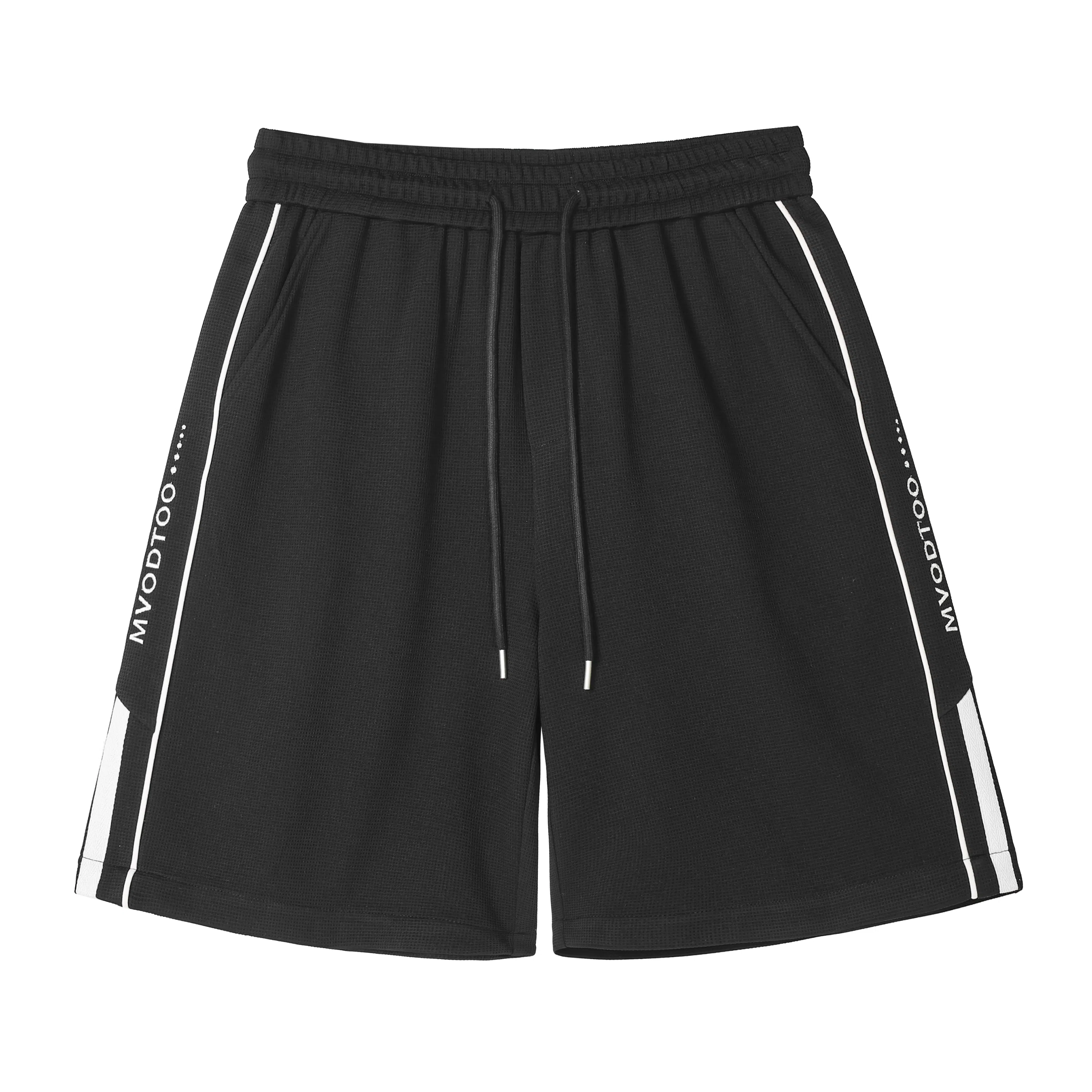 海尔斯 立体刺绣五分织带宽松休闲短裤 男款