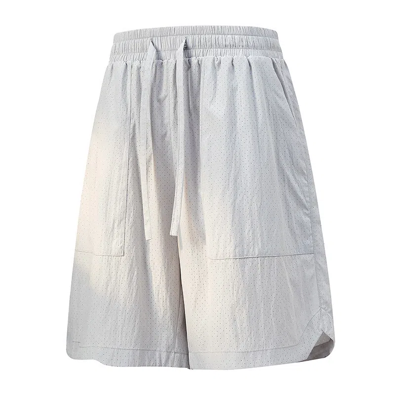 兰缪 美式复古高街风基础款户外日常通勤柔软亲肤舒适纯色系带宽松中腰五分休闲短裤 男女同款