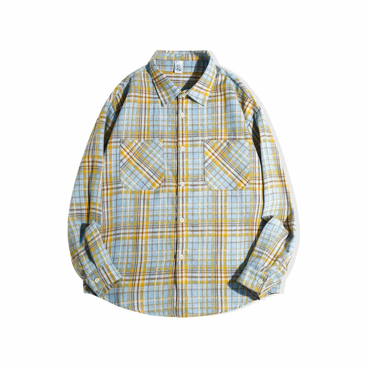 重磅基础 美式复古休闲百搭长袖衬衫 男女同款 黄色