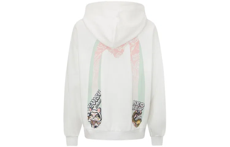 EVISU AW23 Lucky Cat & Daruma Hoodie White