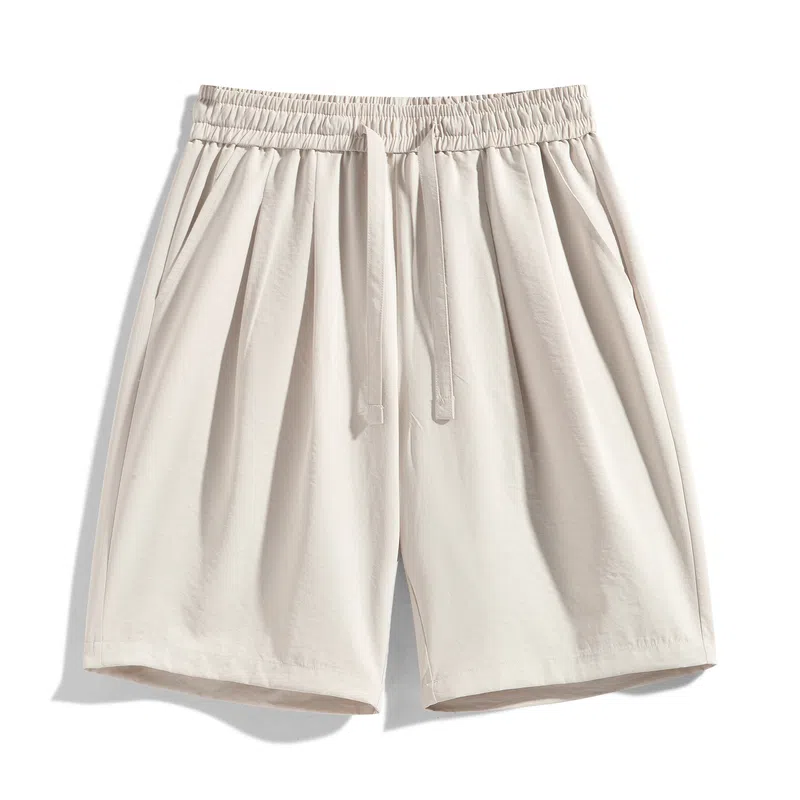 海尔斯 美式高街户外纯色百搭中腰宽松系带休闲短裤 男款