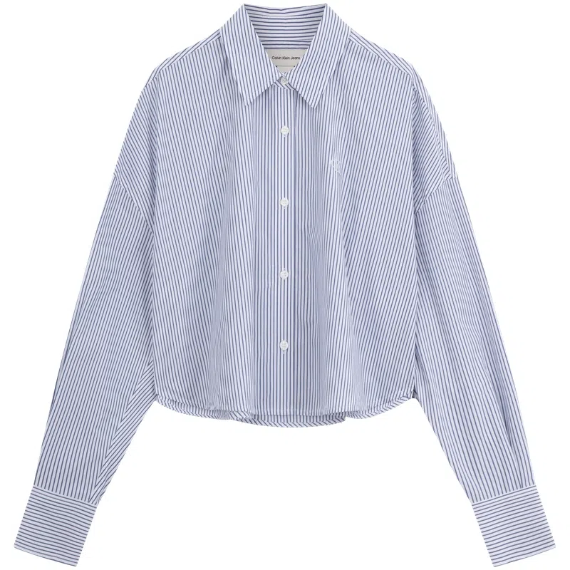 Calvin Klein Striped Cropped Shirt