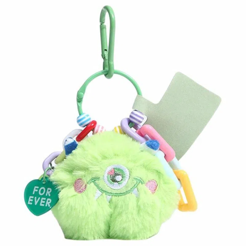 千桐 独眼小怪兽卡通治愈创意手机绳包包挂饰行李箱玩偶#好运 毛绒 挂件 男女同款情侣款