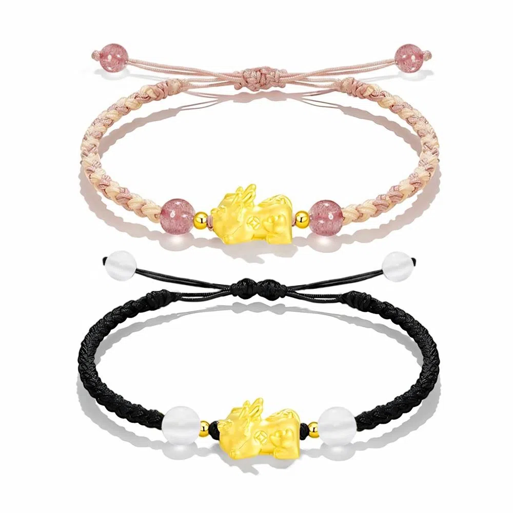 饰伴 【灵瑞貔貅·腕间纳福】招财可爱精致小众好运 合金 手绳 男女同款情侣款