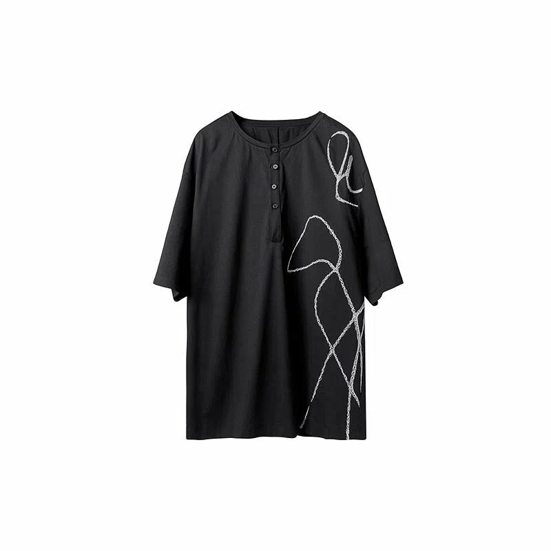 Huànxiàngzhě Embroidered T-Shirt Black