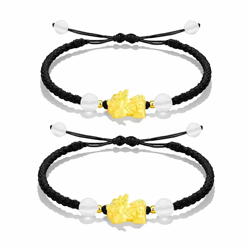饰伴 【灵瑞貔貅·腕间纳福】招财可爱精致小众好运 合金 手绳 男女同款情侣款