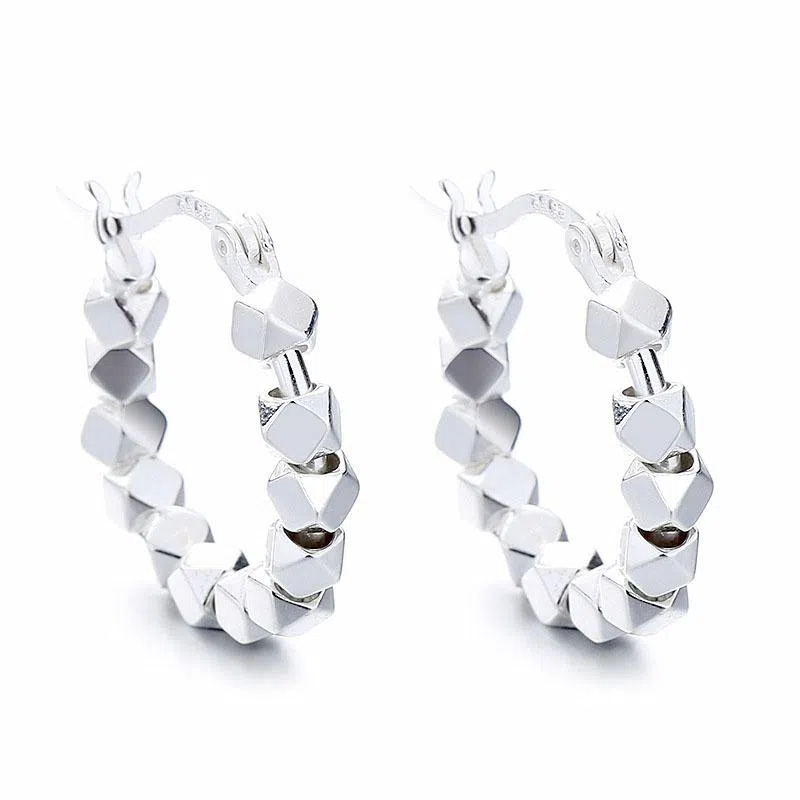 Libby Chic Square Silver Earrings S925