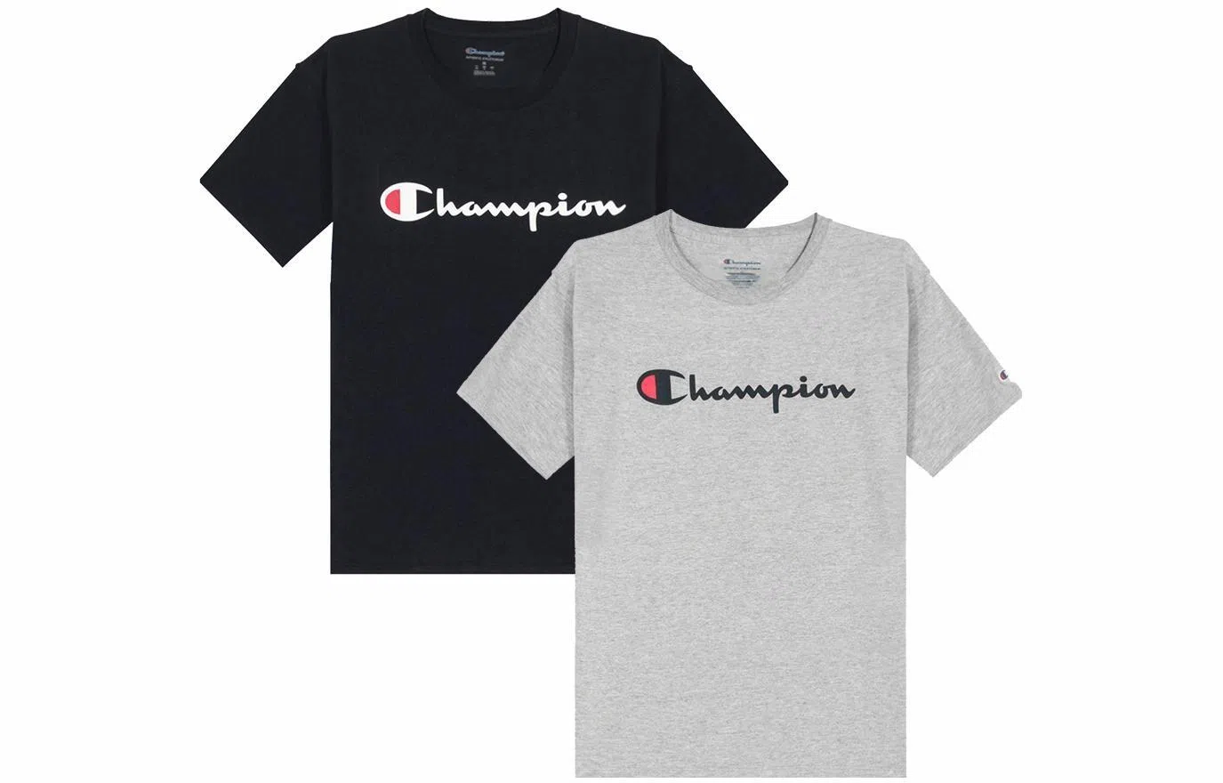 Champion Logo Print Crewneck T-Shirt 2-Pack Navy/Grey