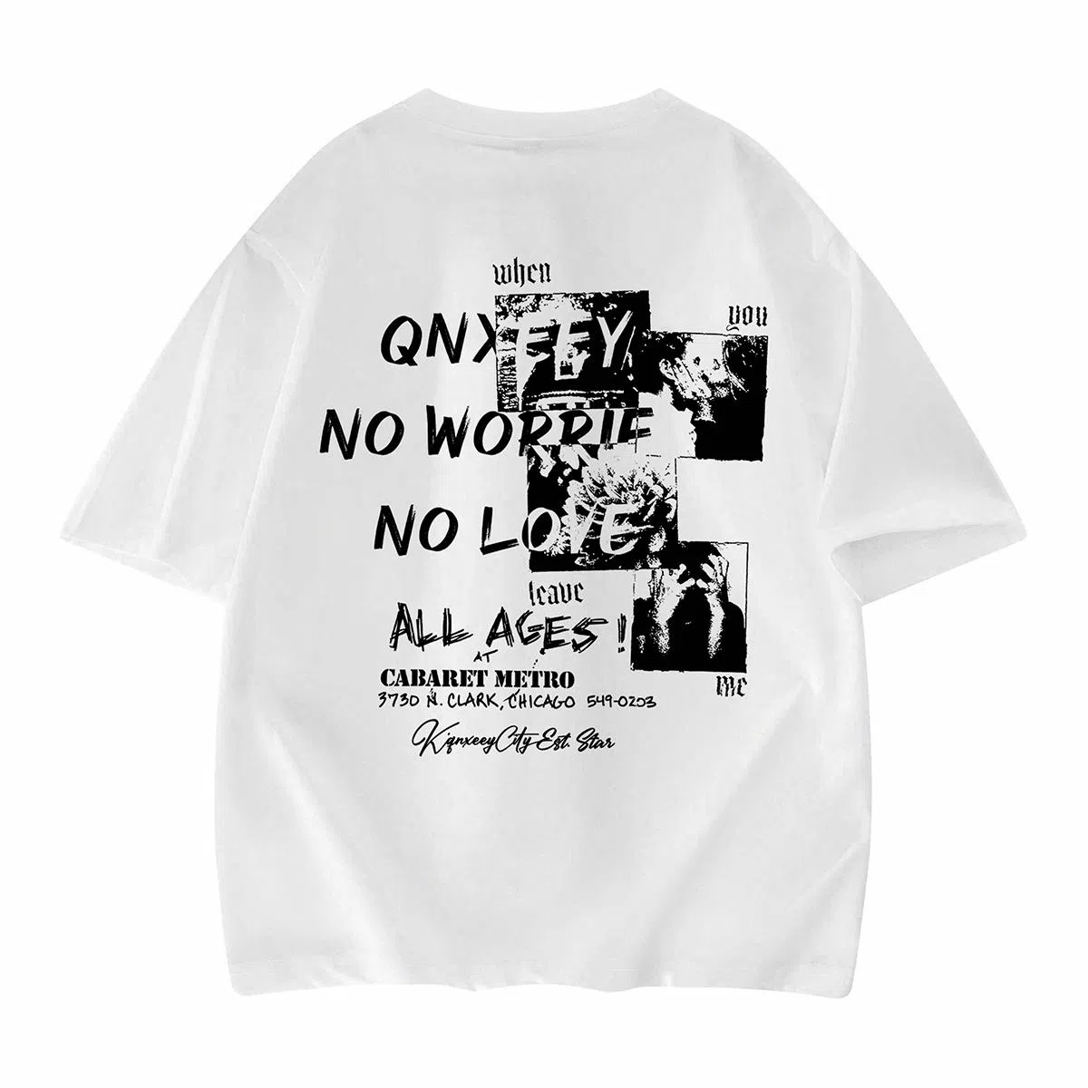 Qnxeey Vintage Cartoon Print T-Shirt