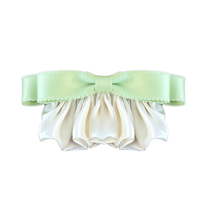 蒙妮 缎面蝴蝶结褶皱侧边夹 涤纶 发夹 女款