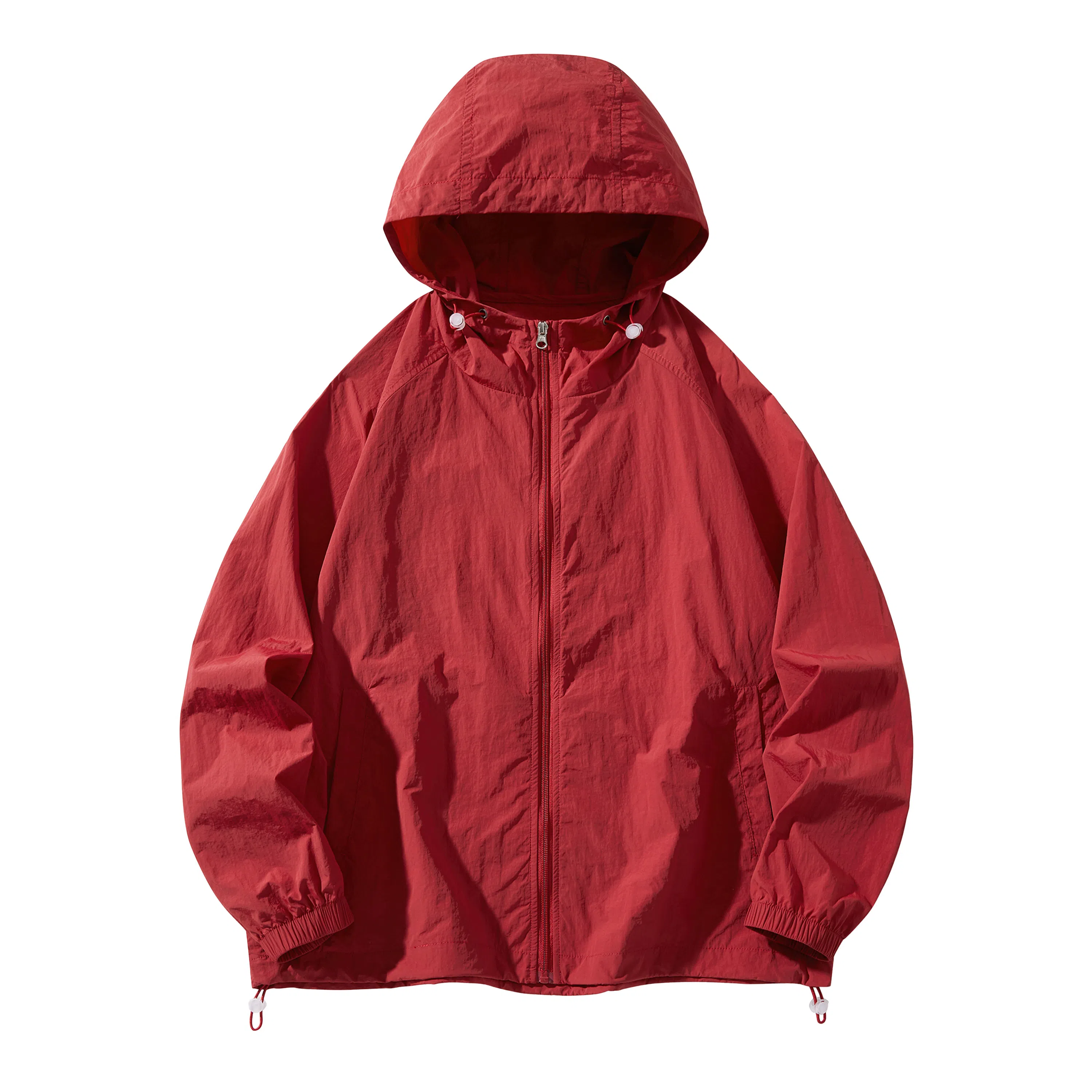 潮流舒适宽松美式时尚设计感简约山系户外露营通勤轻薄运动吸汗速干休闲多功能超轻透气凉感抽绳连帽情侣百搭外套防晒服 男女同款