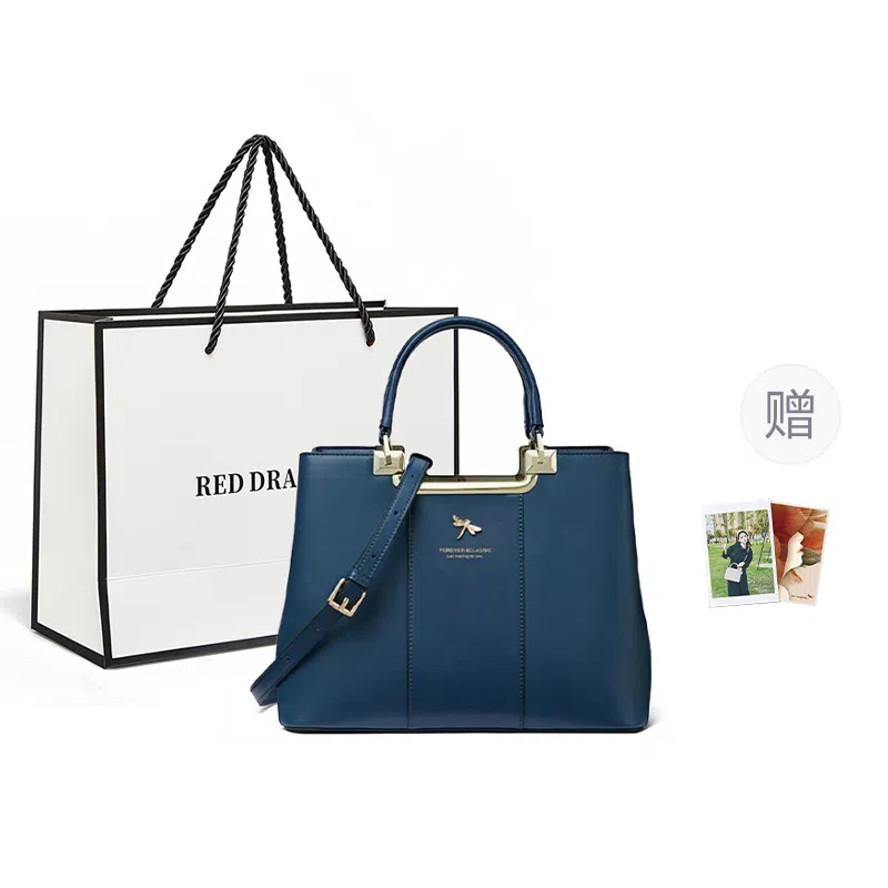 红蜻蜓 经典妈妈包复古简约设计通勤实用大容量拉链开合 牛皮 单肩包斜挎包手提包 常规 女款 米白色