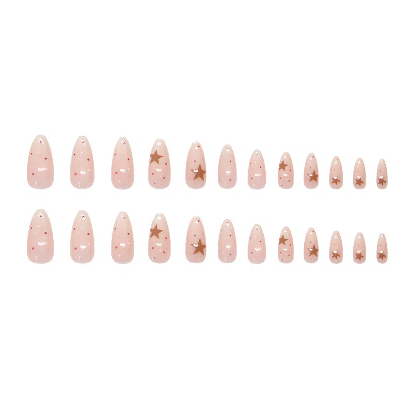 馨枕居 星星跳色波点渐变清甜百搭可拆卸  穿戴甲 杏仁奶白色晕染 可爱