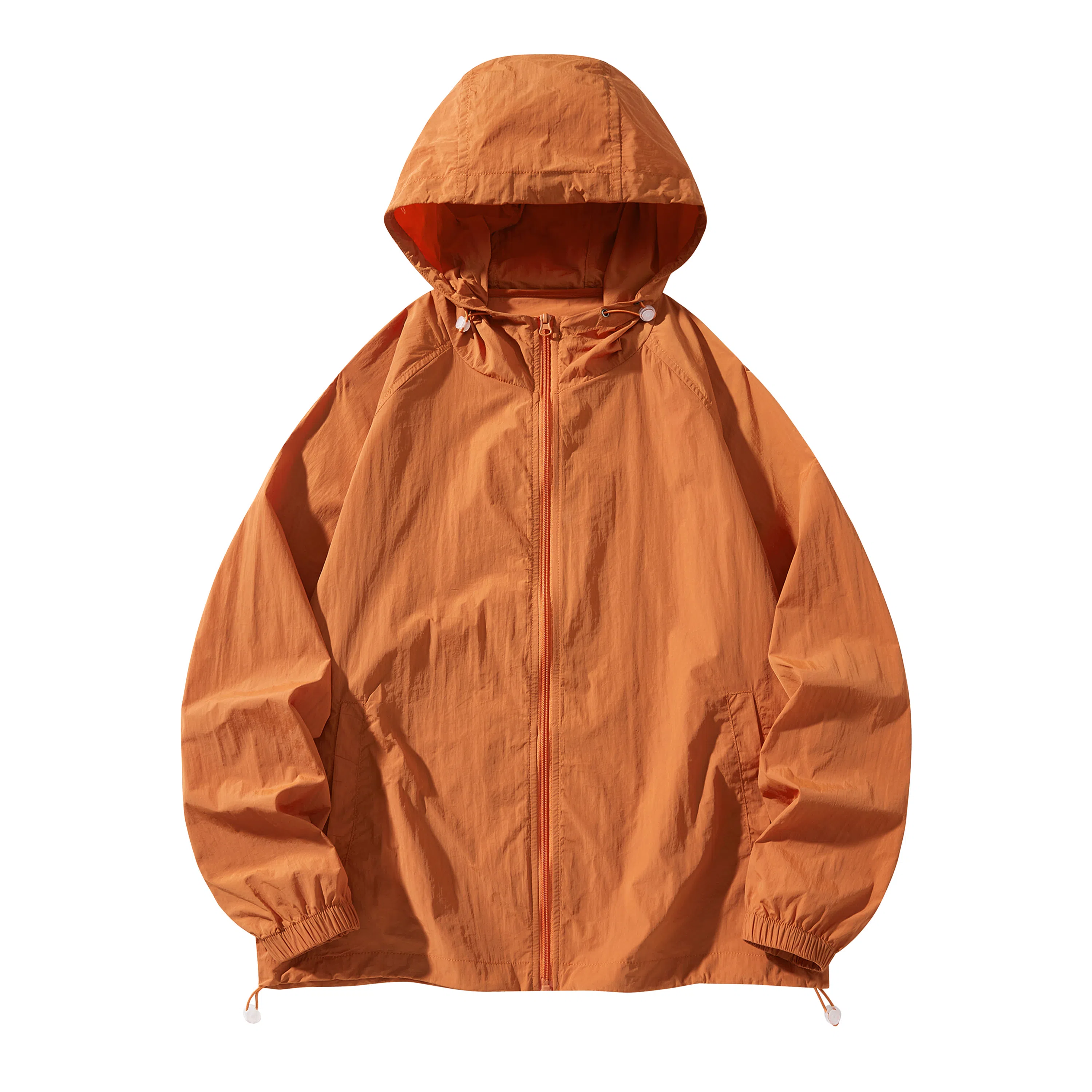 潮流舒适宽松美式时尚设计感简约山系户外露营通勤轻薄运动吸汗速干休闲多功能超轻透气凉感抽绳连帽情侣百搭外套防晒服 男女同款