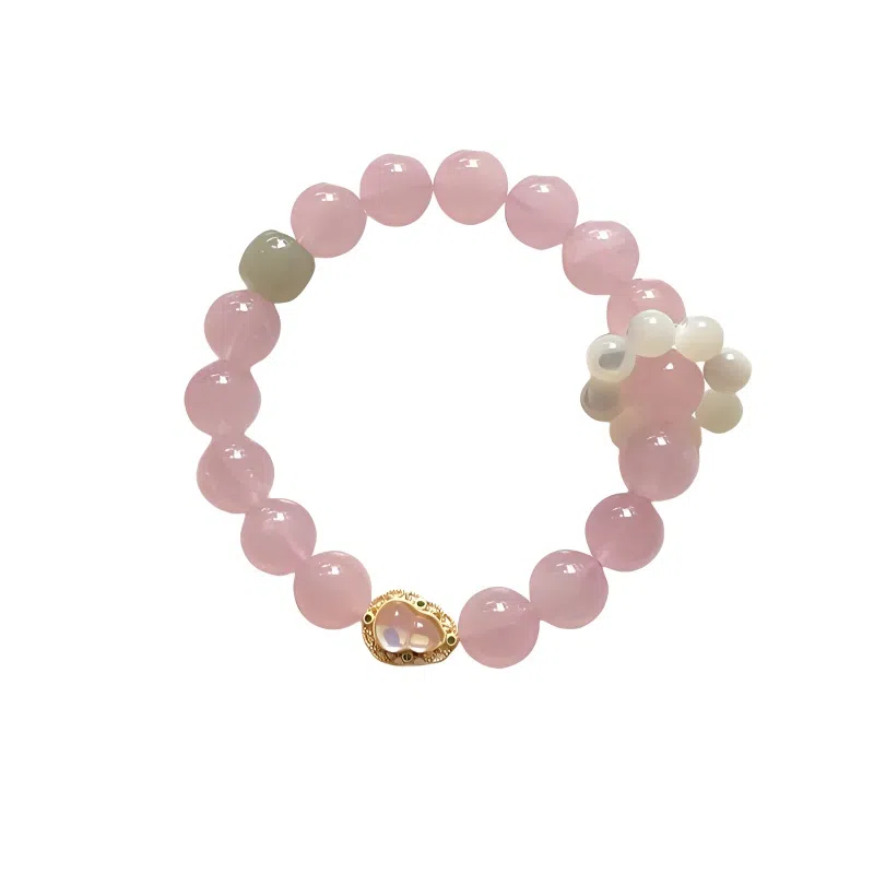 【热爱与心动】 指尖瑰宝 早日脱单招人喜欢做个富婆八方来财旺桃花旺人缘爱情甜蜜在逃公主小众精致高级#好运天然 粉水晶 手串 女款