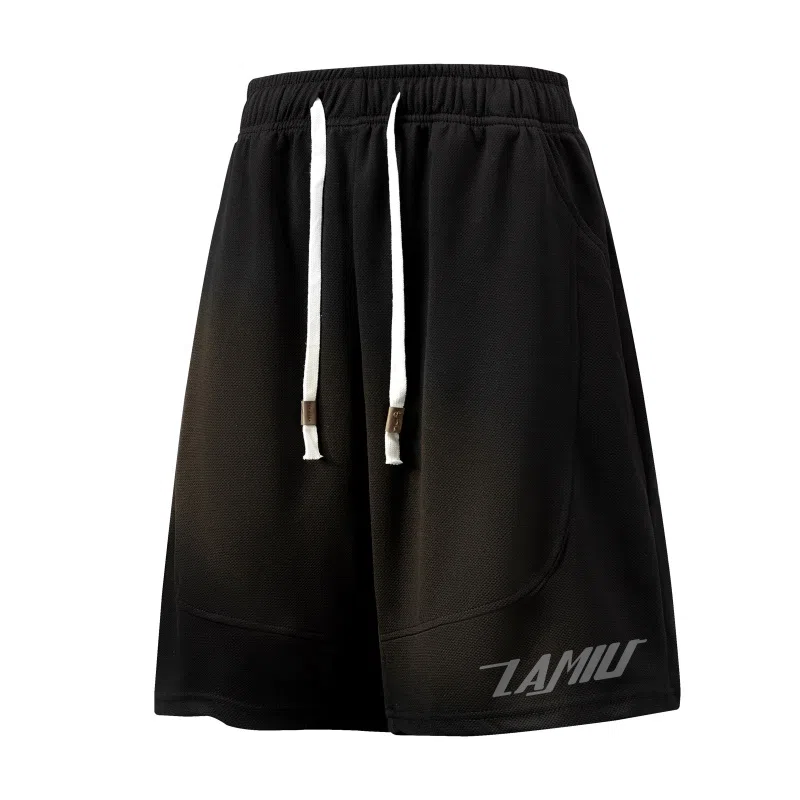 兰缪 美式基础款日常通勤舒适亲肤宽松休闲短裤 男女同款