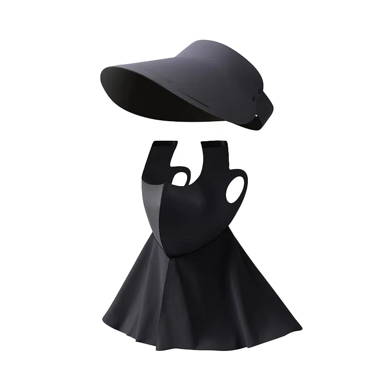 【UPF50+二合一】 祎步康 可拆卸 夏季防紫外线全脸护颈一体遮阳帽百搭冰丝口罩 锦纶 防晒面罩 女款