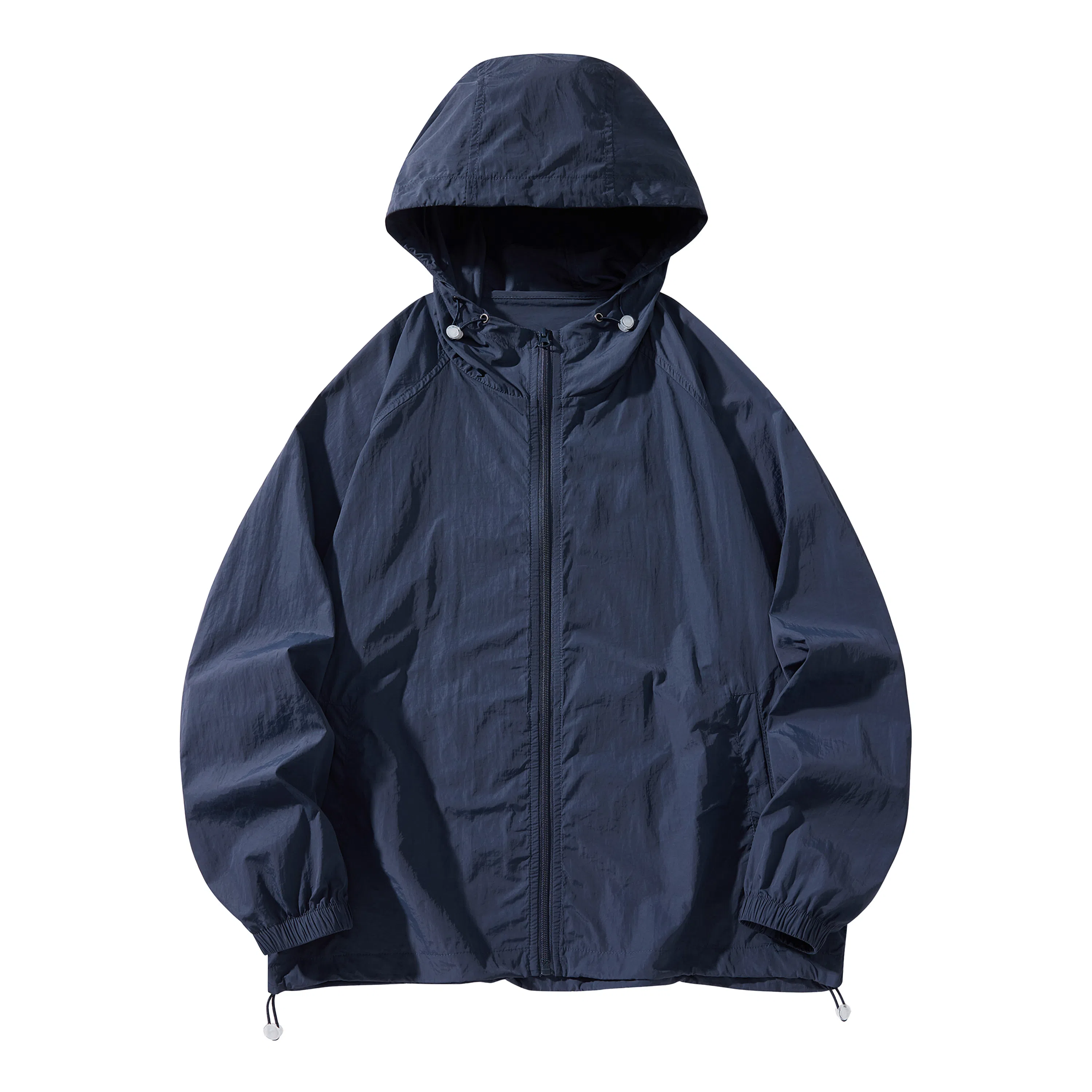 潮流舒适宽松美式时尚设计感简约山系户外露营通勤轻薄运动吸汗速干休闲多功能超轻透气凉感抽绳连帽情侣百搭外套防晒服 男女同款